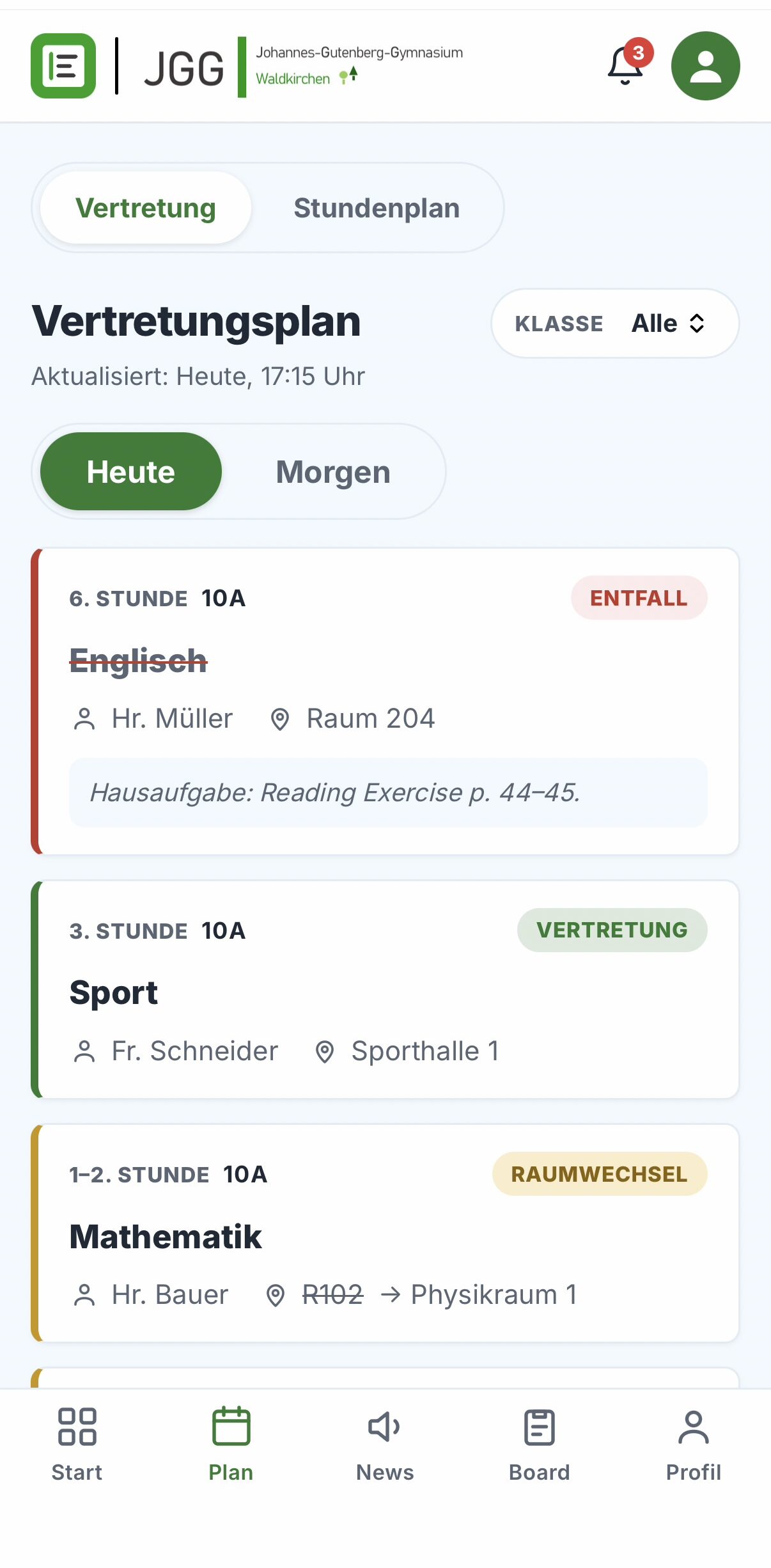 Vertretungsplan
